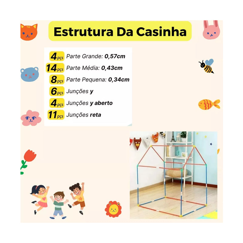 Cabana Barraca Menina Infantil Unicórnio Arco Iris Brincar