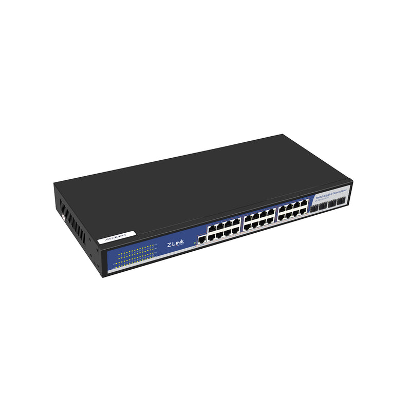 Switch Ethernet Gerenciável Z-Link ZL-SW24GL2-U4 24 portas RJ45 gigabit e 4 portas SFP