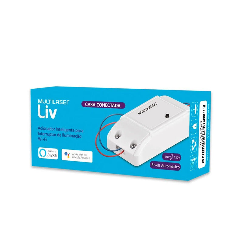 Acionador Inteligente Para Interruptor de Iluminação Wi-Fi - Multilaser Liv - SE234 - BePix