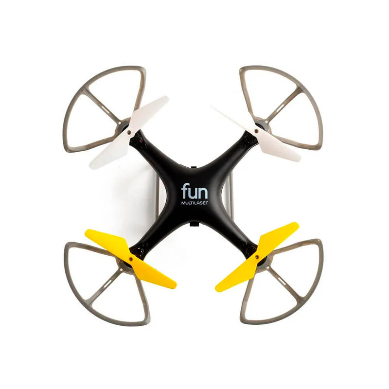 Drone Multilaser Fun Com Estabilizador de voo Controle Remoto Alcance de 50m Bateria 6 minutos Flips em 360° Preto/Azul - BePix