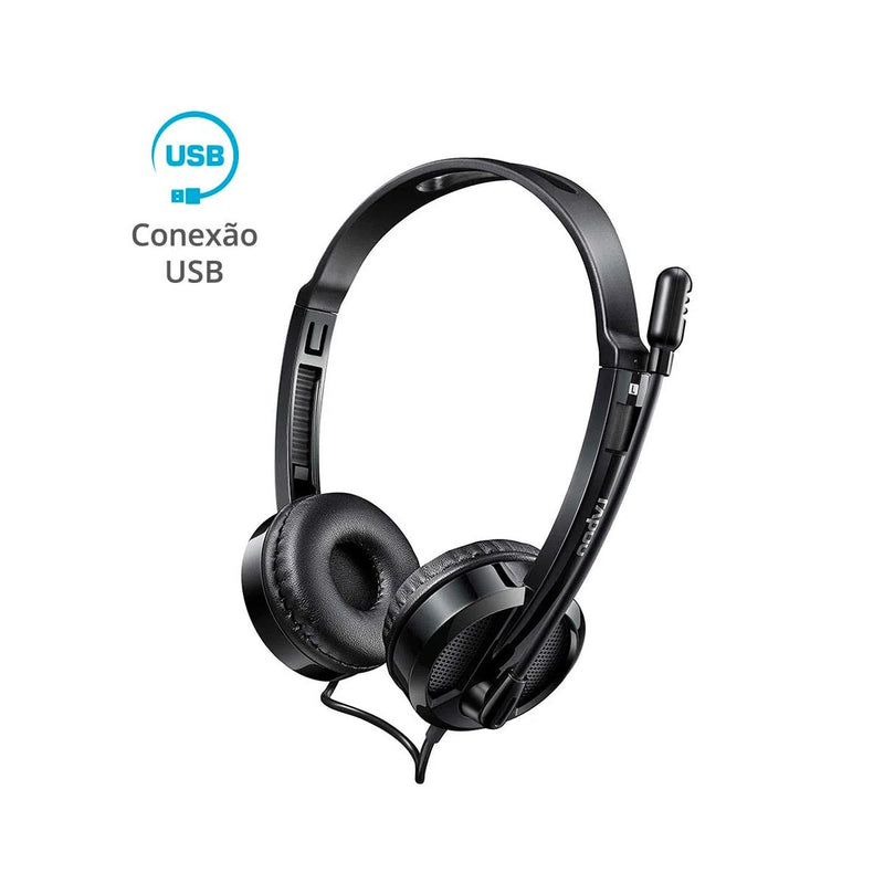 Headset multilaser rapoo usb preto h120 - RA020 - BePix