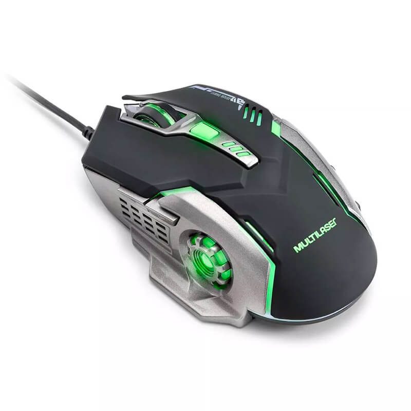 Mouse Gamer DPI 2400 Preto/Grafite Multilaser - MO269 - BePix