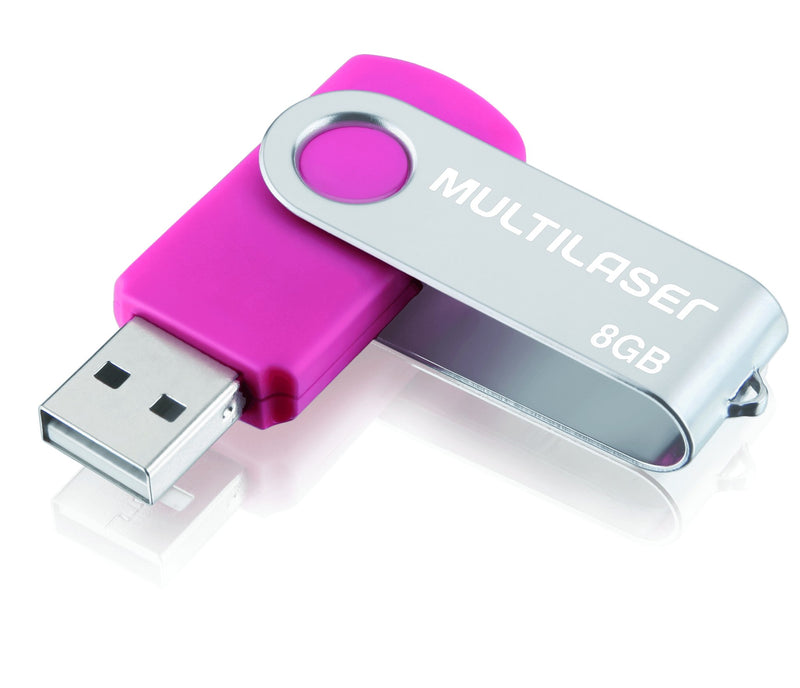 Pen Drive 8Gb USB Twist 2 Rosa Multilaser - PD687 - BePix