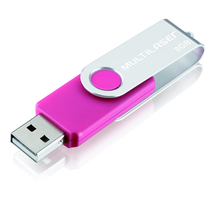 Pen Drive 8Gb USB Twist 2 Rosa Multilaser - PD687 - BePix