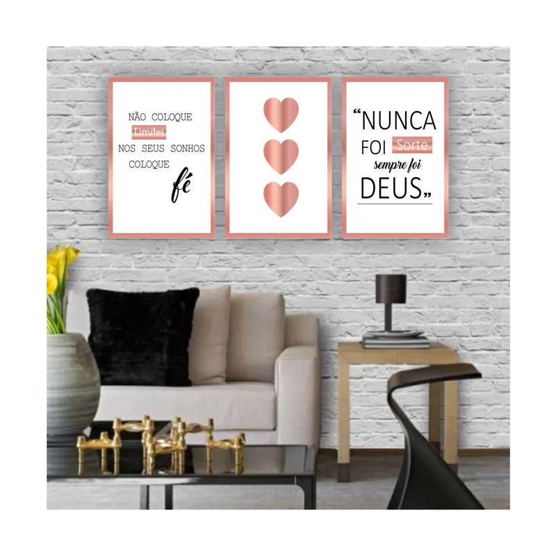 Quadros Decorativos MDF Religioso Nunca Foi Sorte 80x60 - BePix