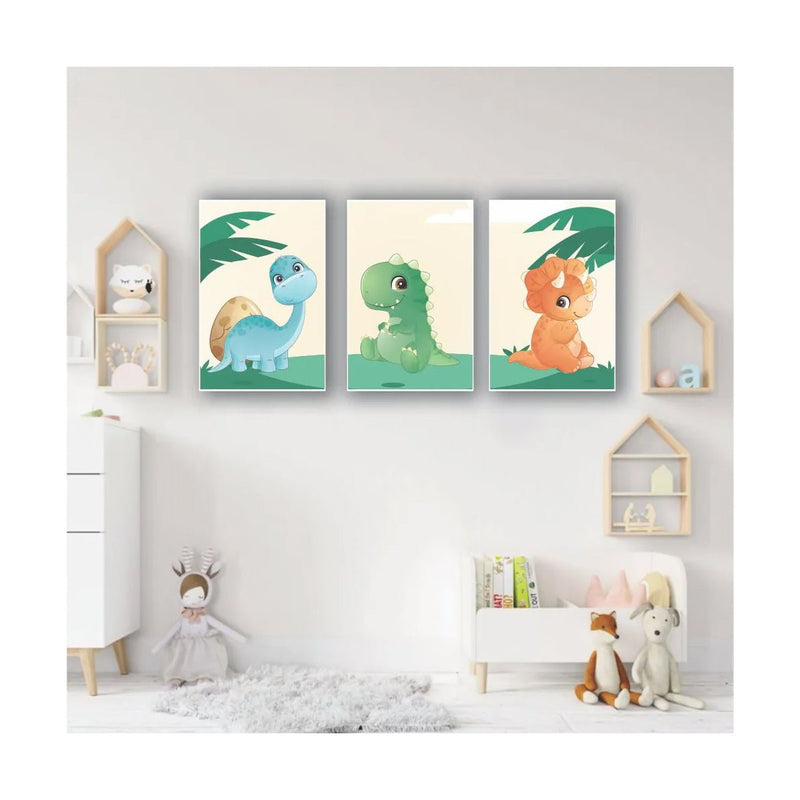 Quadros Decorativos quarto Infantil Dinossauro Baby - BePix