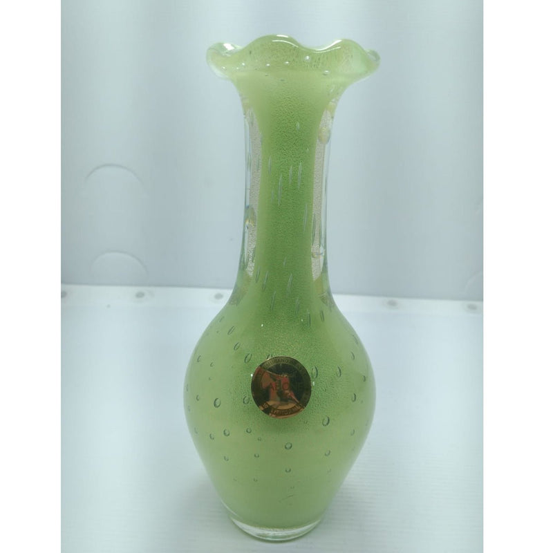 Vaso Laura P Verde Cha com Ouro 24K - BePix